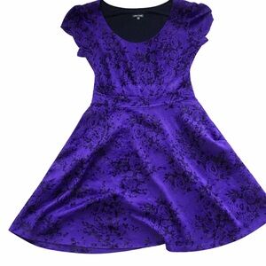 City Chic Purple Black Skater XL Dress